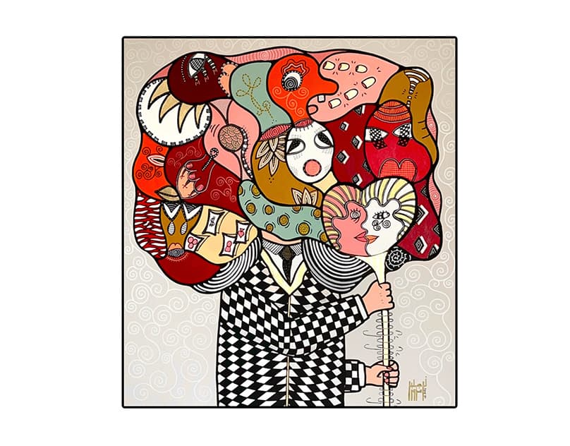 Artwork titled 'Au Fil Des Pensées' by Narjess Azzouz