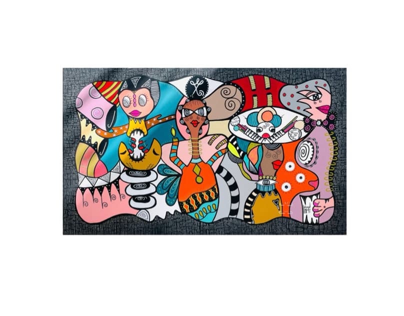 Artwork titled 'Nouvelle partie 80*1m' by Narjess Azzouz