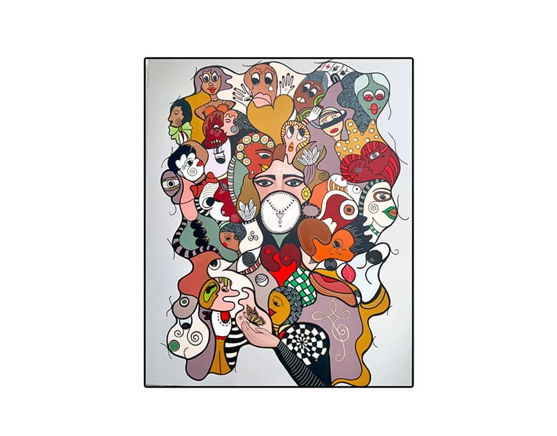 Artwork titled 'Prise au piège du silence II' by Narjess Azzouz